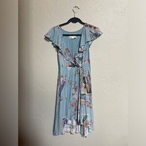 Anthropology Maeve Blue Wrap Dress